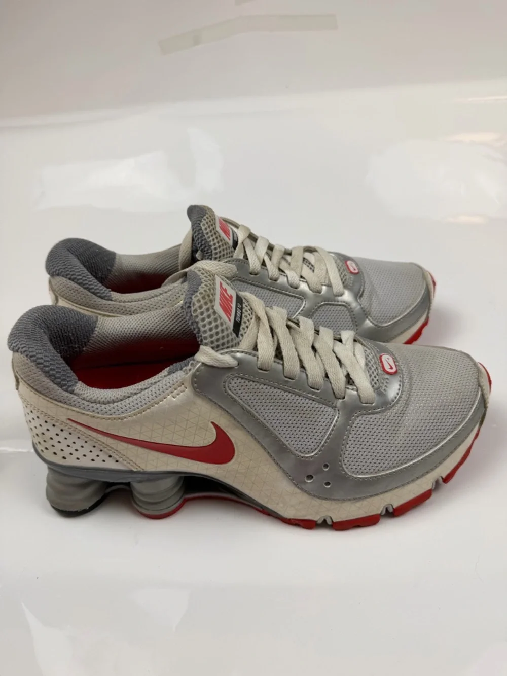 Nike Shox Turbo 10 Women's 7.5 Silver Red‎ Y2K Running Shoes